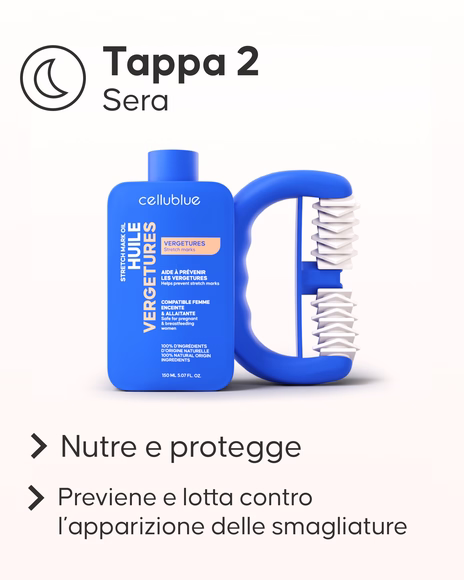 Donna applica prodotto Pack Maxi Smagliature Cellublue sul corpo