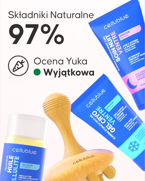 Codzienna pielęgnacja brzucha z zestawem Cellublue dzień i noc