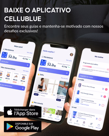 Kit completo aparelho anticelulite elétrico Cellublue sem fios