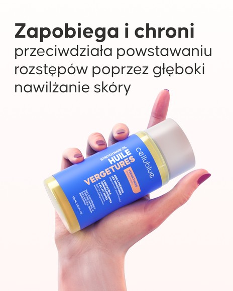 Olejek na rozstępy Cellublue naturalne składniki odżywcze