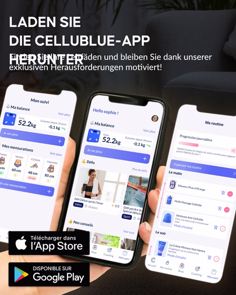 Cellublue Anti-Cellulite-Gerät Lifestyle-Anwendung zu Hause