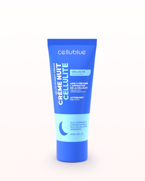 Application de la crème anti-cellulite nuit Cellublue sur la peau