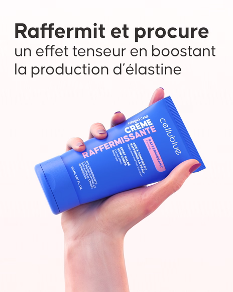 Geste soin avec crème raffermissante Cellublue