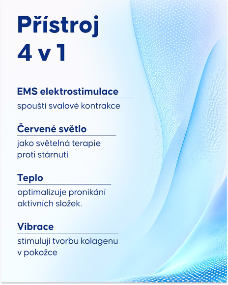 EMS přístroj Cellublue při použití na ovál obličeje