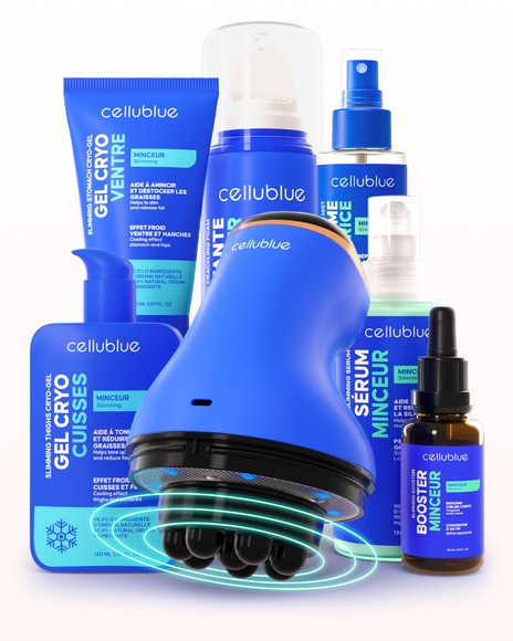 Bezdrátový zeštíhlovací přístroj Cellublue na břicho a boky