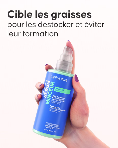 Application du sérum minceur Cellublue sur la peau