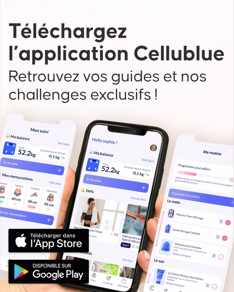 Avant après utilisation du programme Poignées d'Amour Cellublue