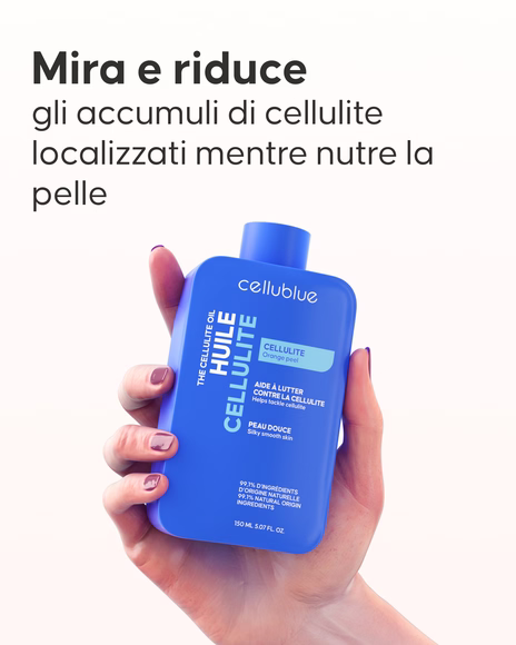Massaggio palper-rouler con olio anticellulite Cellublue