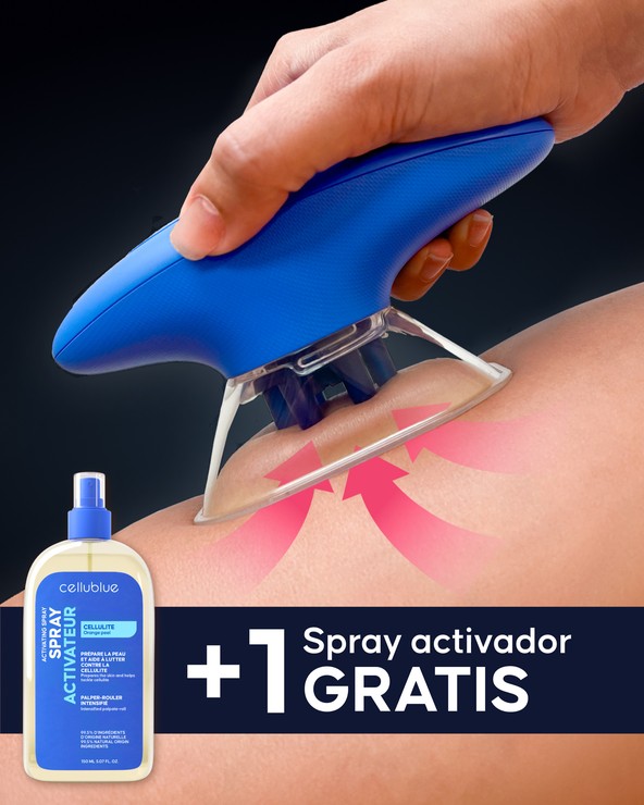 Ventosa eléctrica anticelulítica Cellublue caja y producto