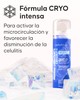 Aplicación de la espuma crepitante anticelulítica sobre la piel
