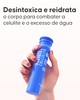 Pastilhas efervescentes Cellublue a dissolver num copo de água