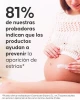 Aplicación del aceite antiestrías Cellublue sobre el vientre