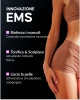 Utilizzo dell'elettrostimolatore EMS Cellublue sulle cosce