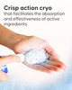 Cryo-crackling cellulite foam packaging and texture detail