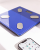 Balance connectée minceur Cellublue affichage indicateurs corporels sur smartphone