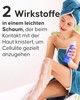 Kühlende Cellulite Mousse Anwendung auf der Haut