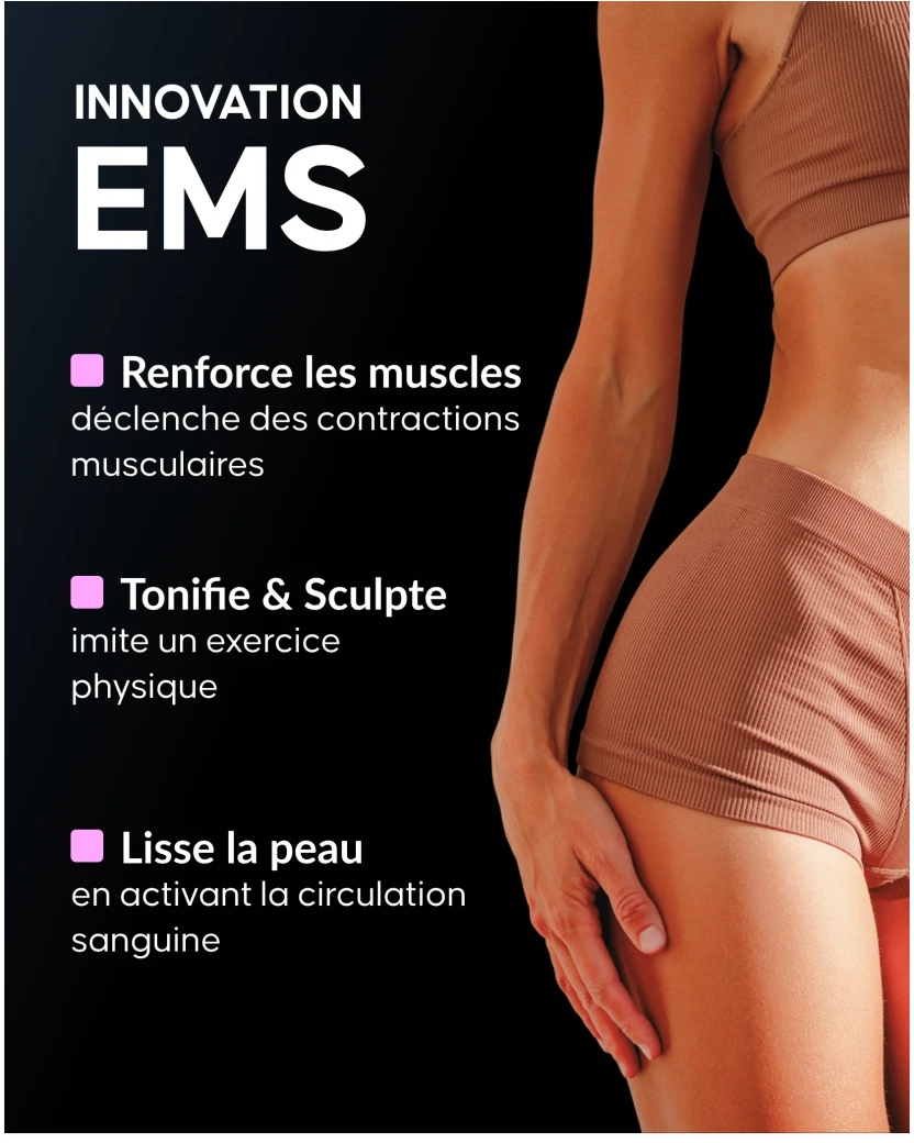 Résultats raffermissants avec l'appareil EMS Cellublue sur le corps