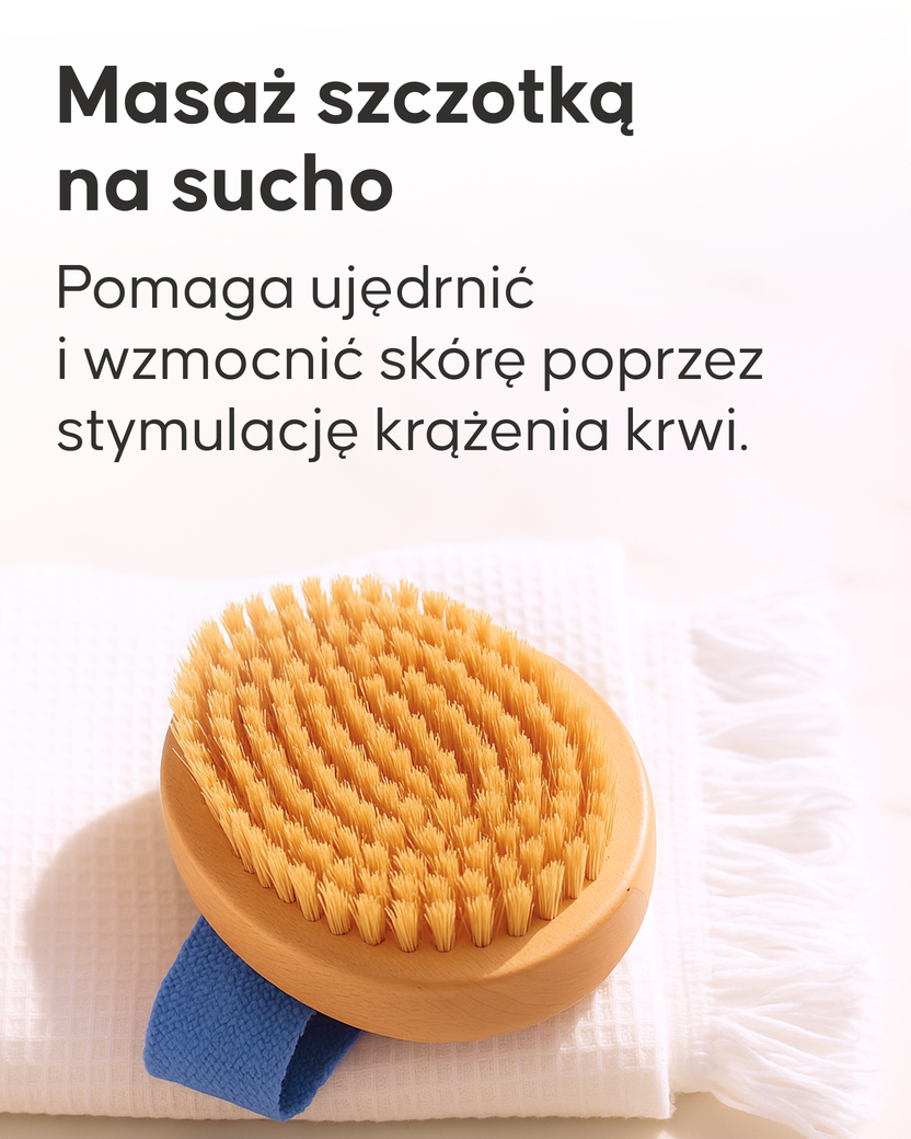 Zestaw szczotka do masażu na sucho Cellublue w opakowaniu