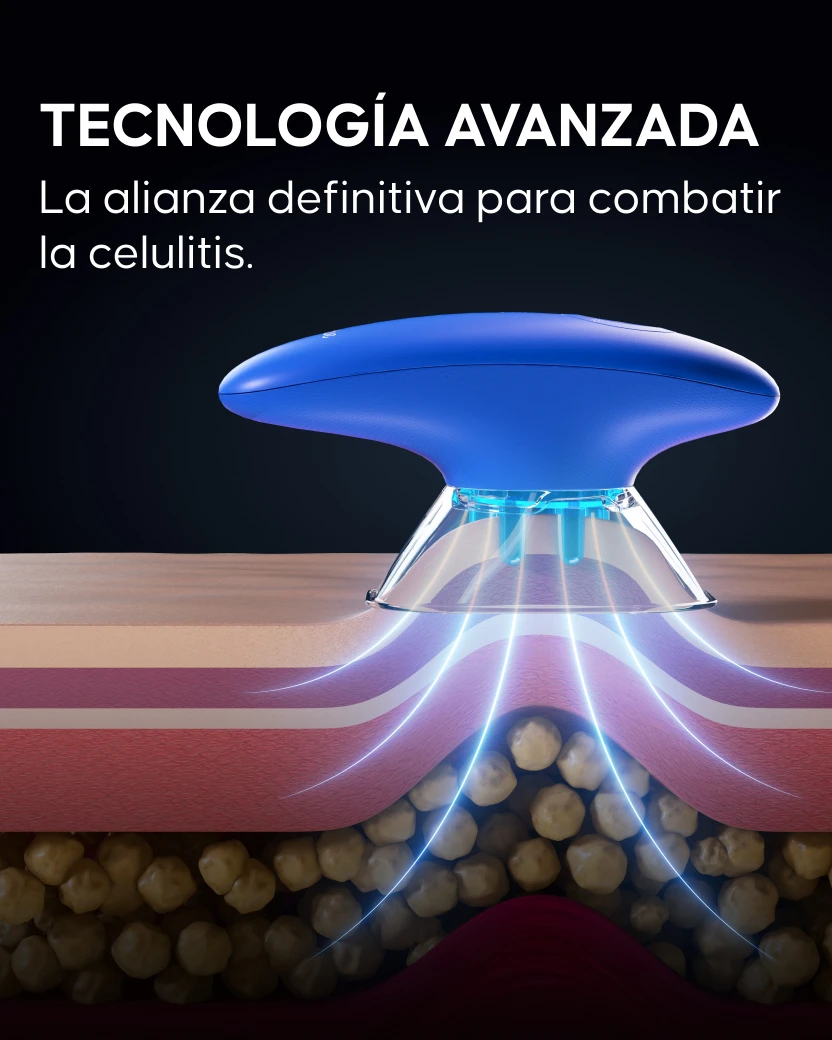 Ventosa eléctrica anticelulítica Cellublue vista frontal detalle