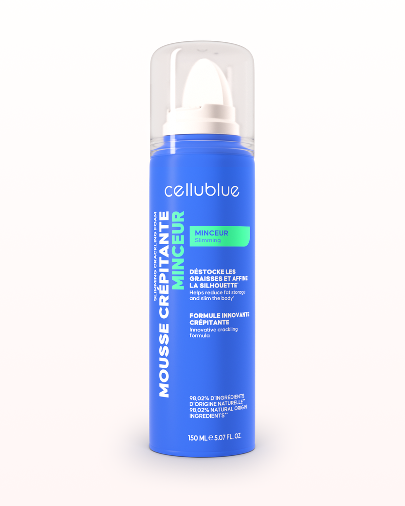 Krepitująca pianka minceur Cellublue nakładana na skórę