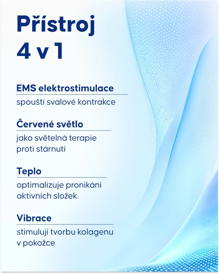 EMS přístroj Cellublue při použití na ovál obličeje