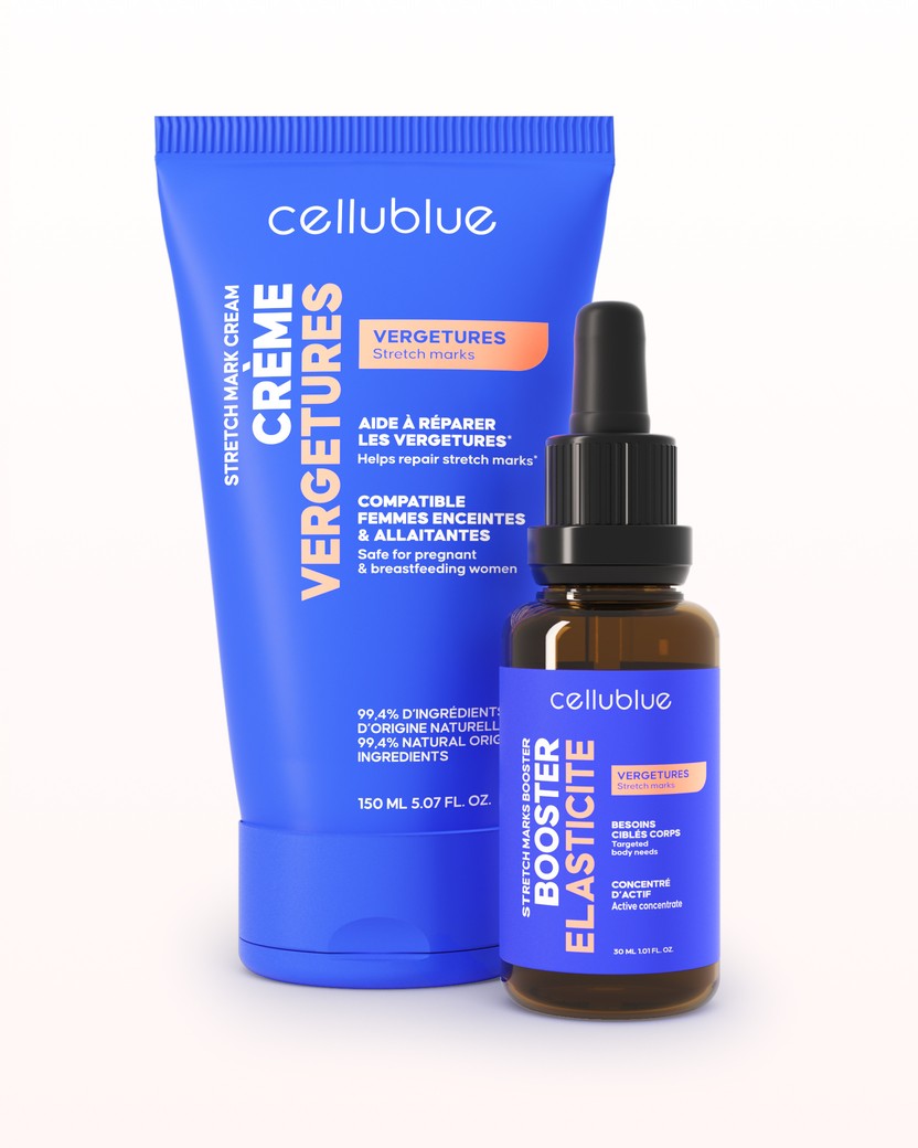 Cellublue Dehnungsstreifen Reparatur Programm mit Booster und Creme