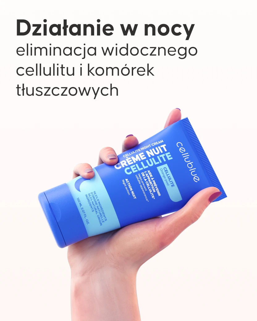 Nocny krem antycellulitowy Cellublue z kofeiną i zieloną kawą