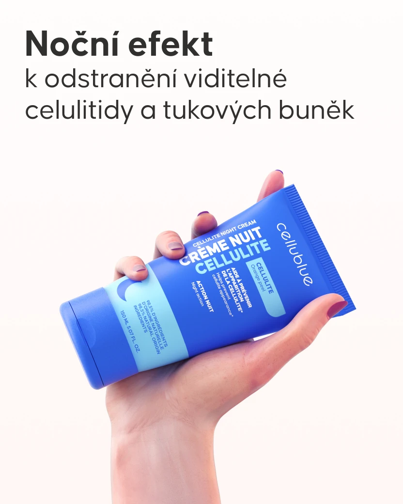 Noční krém proti celulitidě Cellublue složení s kofeinem