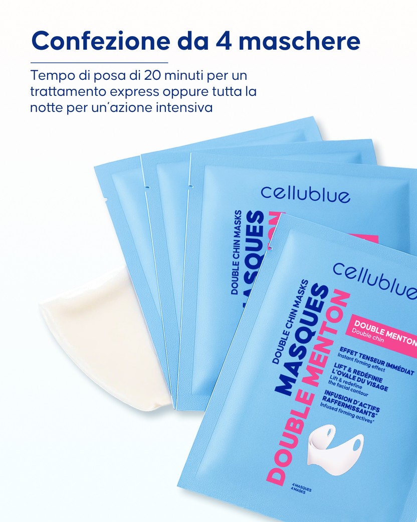 Risultato dopo utilizzo maschera doppio mento Cellublue