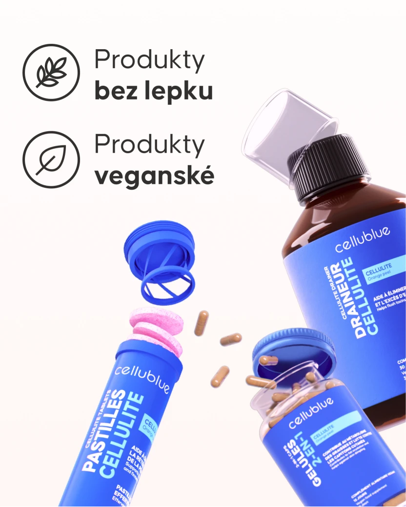 Kúra proti celulitidě Cellublue detail doplňků stravy