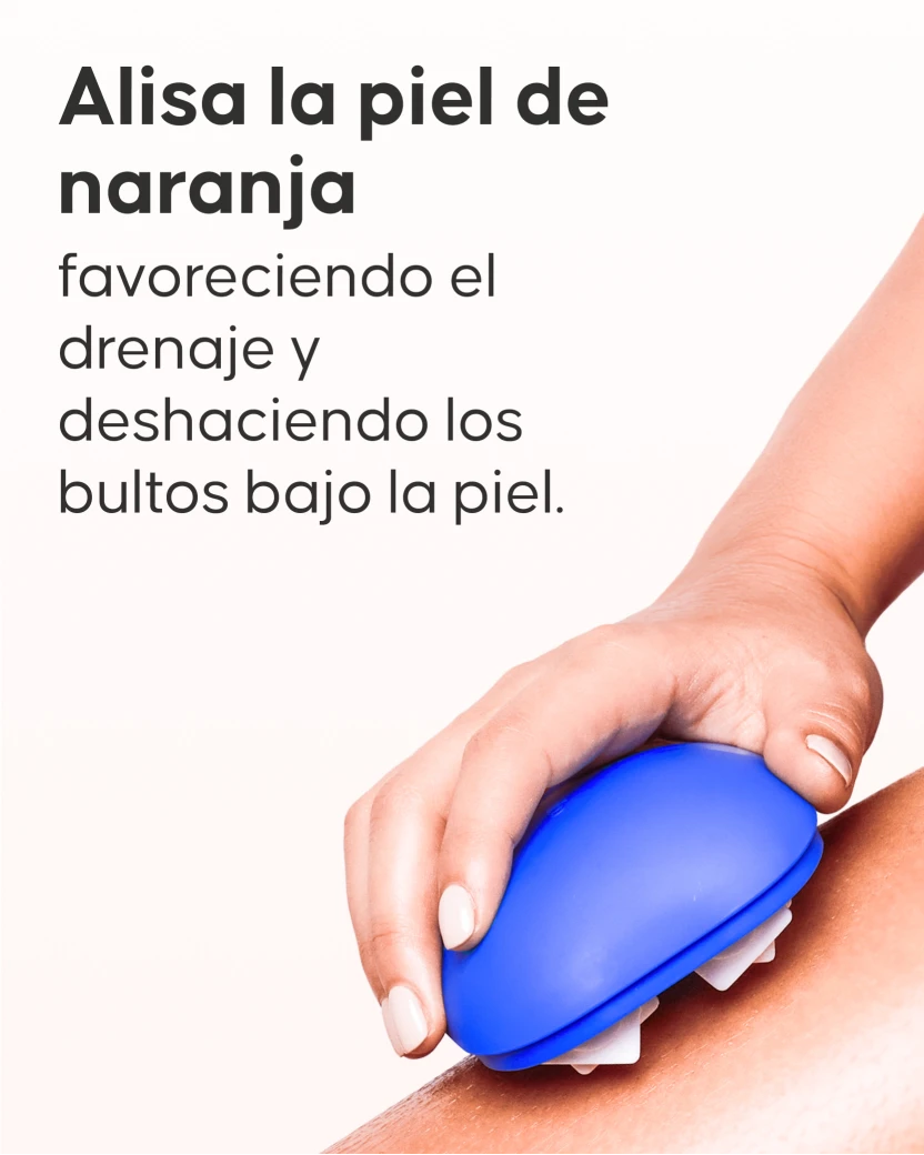 Masajeador Cellublue detalle del diseño patentado de rodillos