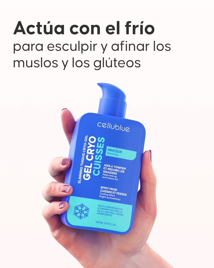 Textura del gel crioactivo reductor de muslos Cellublue