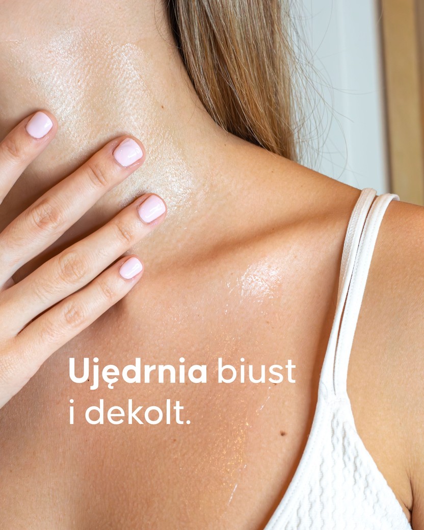 Efekt napinający żelu do biustu Cellublue na dekolcie