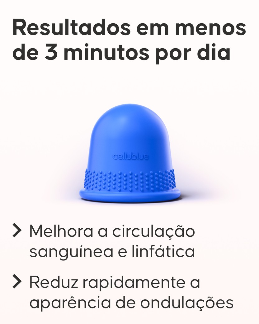 Ventosa CellCup aplicada nas coxas para redução de celulite