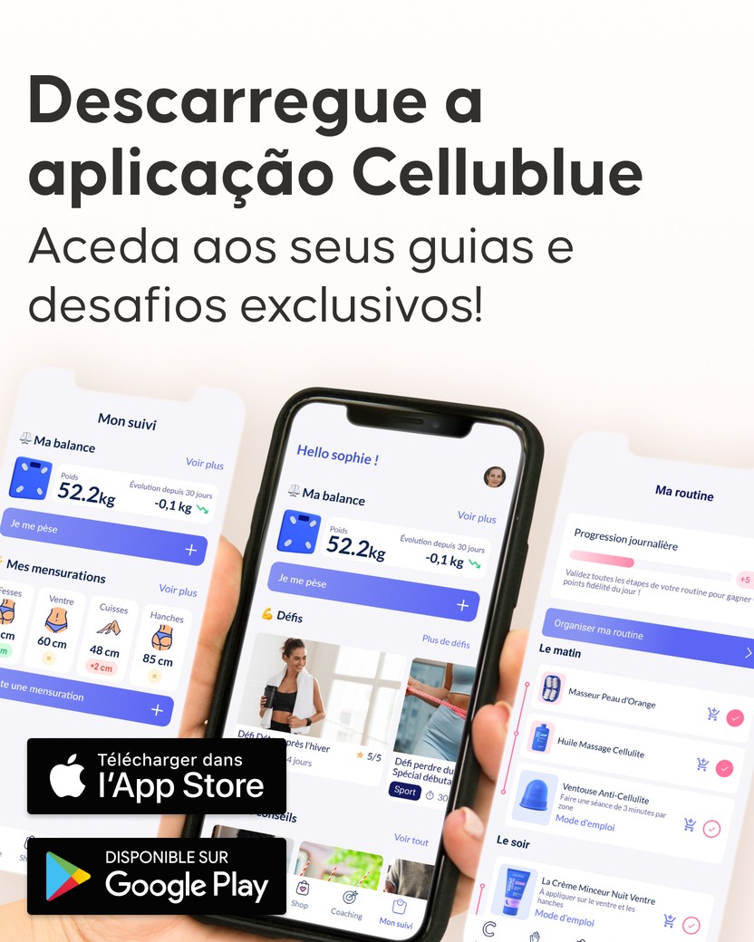 Resultados visíveis da ventosa anticelulite CellCup em 21 dias