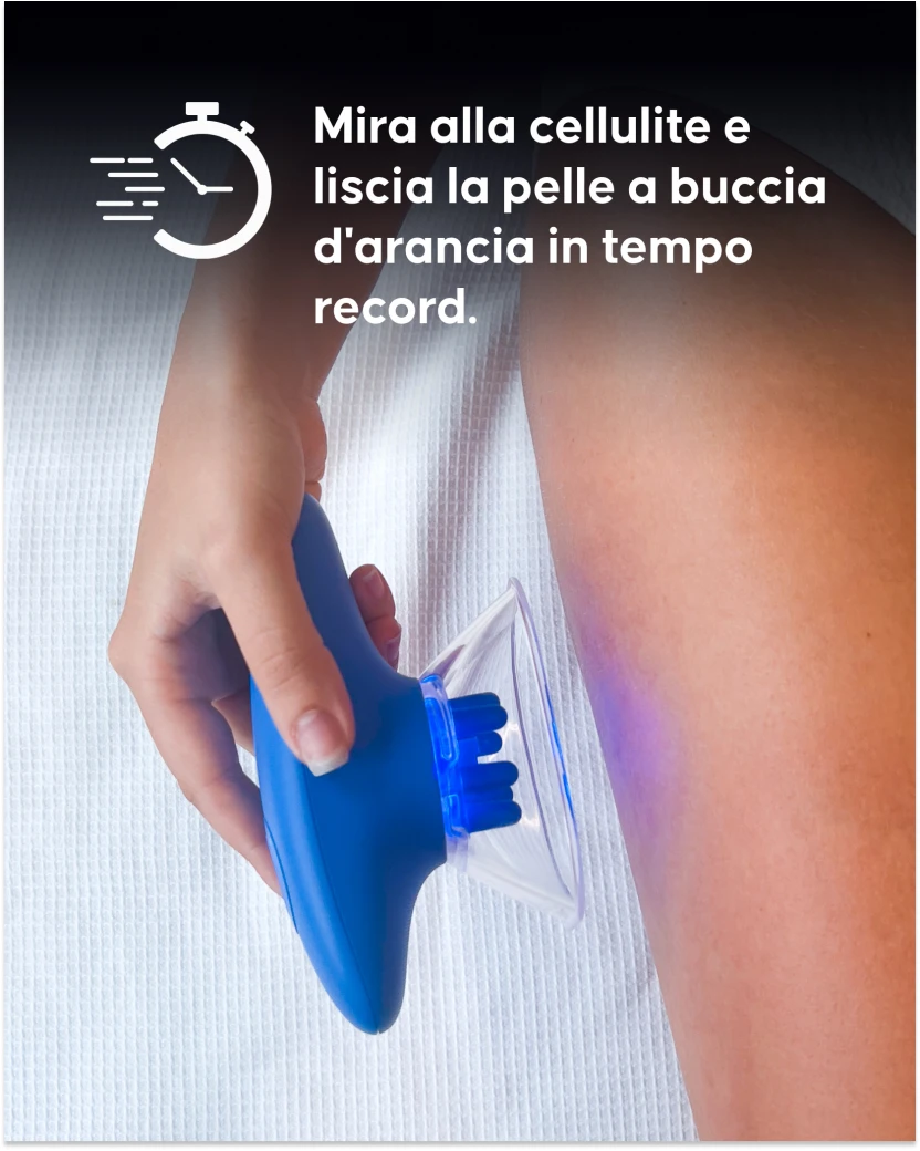 Applicazione coppetta elettrica Cellublue su gambe e glutei