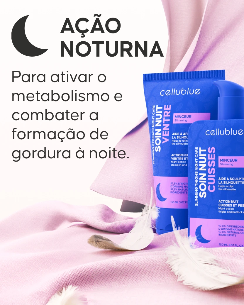 Gel criogénico e creme noturno do pack emagrecimento Cellublue