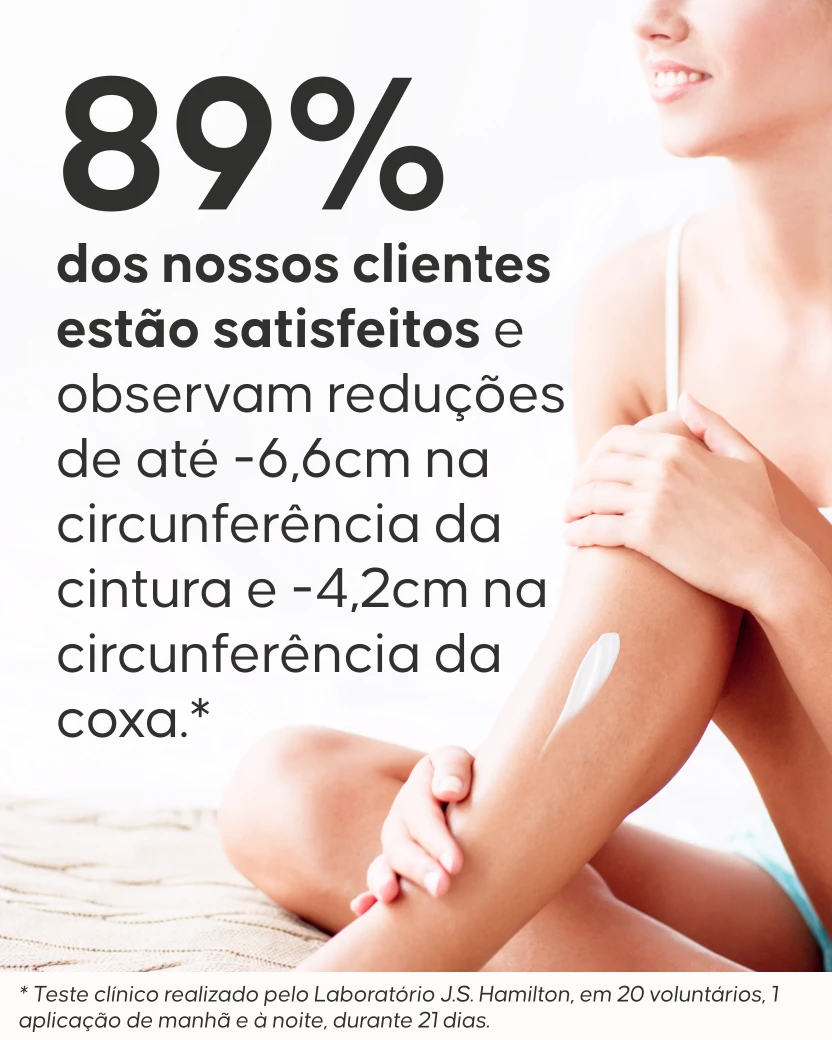 Aplicação dos cuidados minceur Cellublue nas coxas e barriga