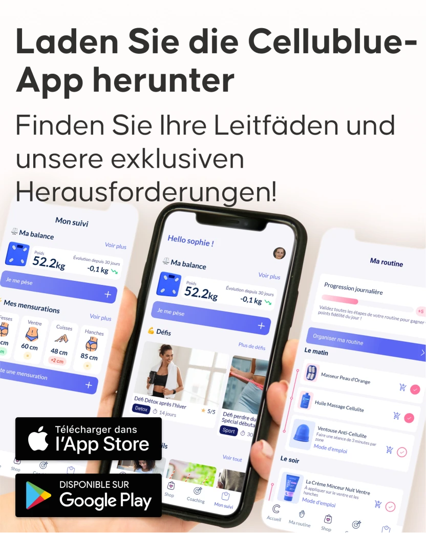 Cellublue Anti-Dehnungsstreifen Set natürliche Inhaltsstoffe Übersicht