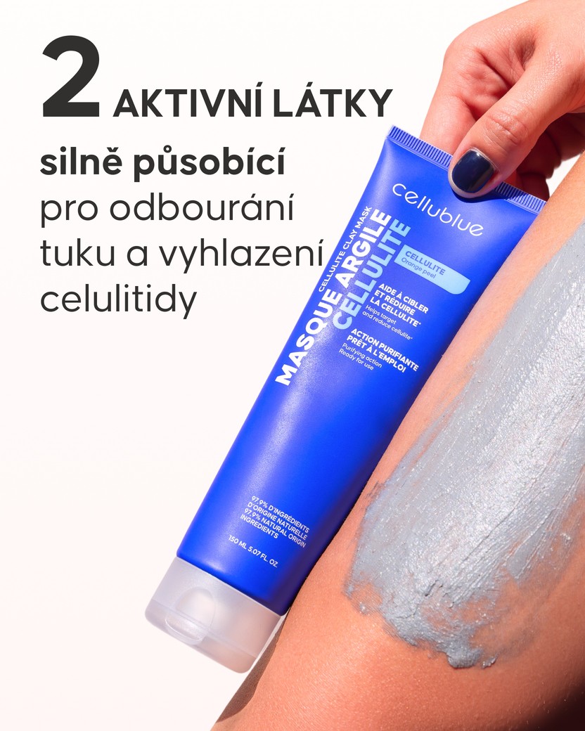 Aplikace detoxikační masky Cellublue na stehna