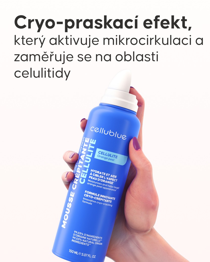 Aplikace kryo pěny proti celulitidě na stehna