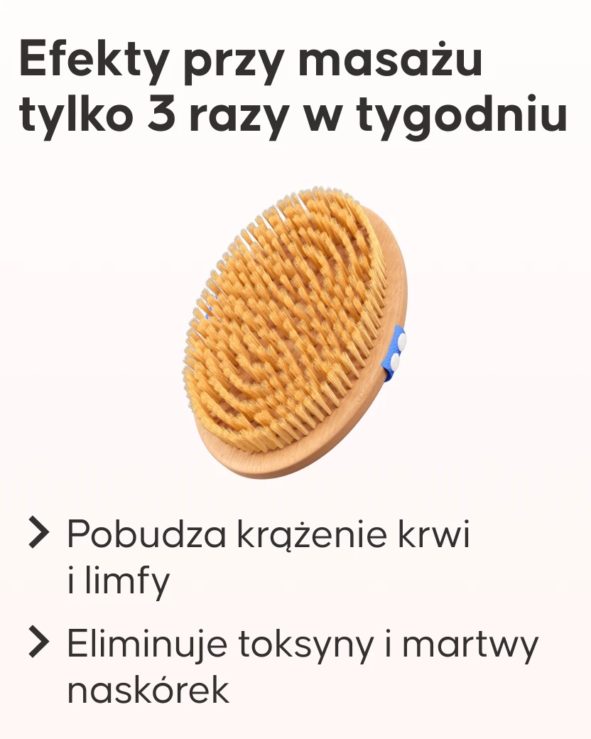 Szczotka do masażu na sucho Cellublue technika użycia na ciele