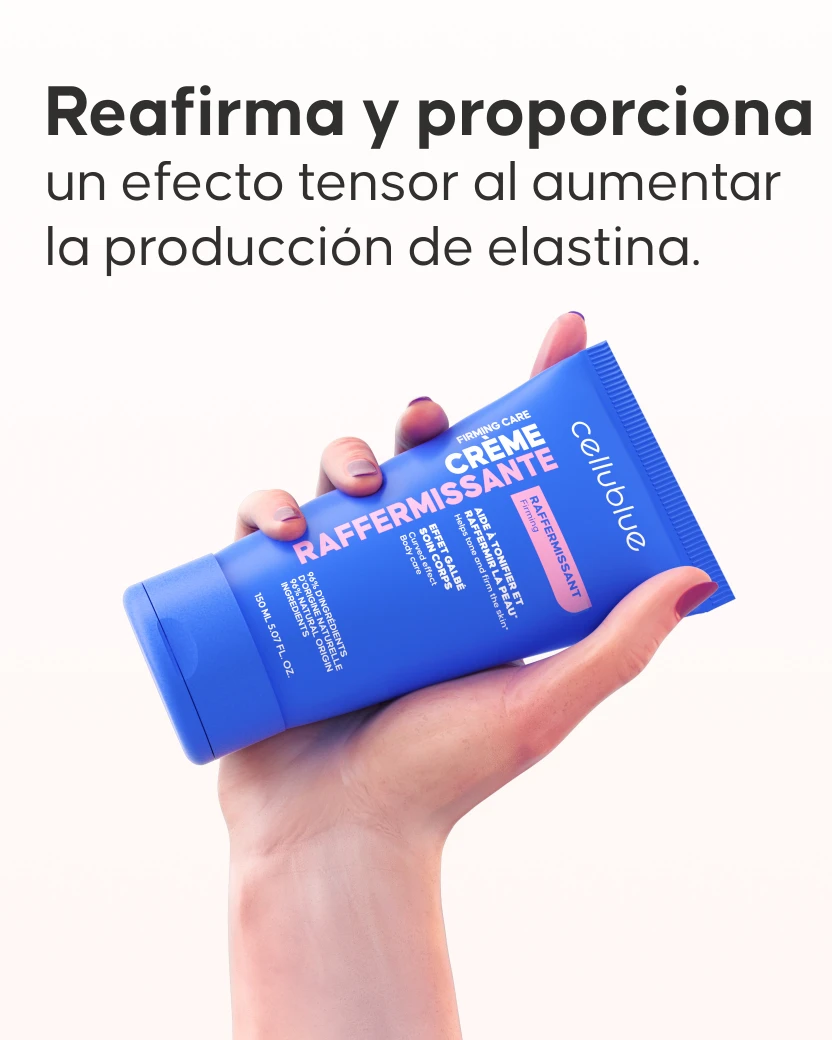 Textura cremosa de la Crema Reafirmante Corporal Cellublue