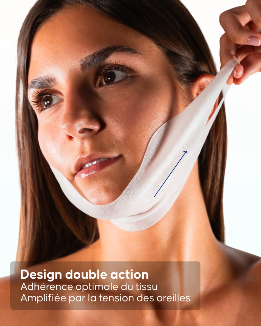 Masque double menton Cellublue application sur le visage
