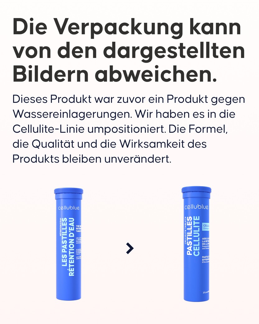 Cellublue Brausetabletten Detailansicht der Tabletten
