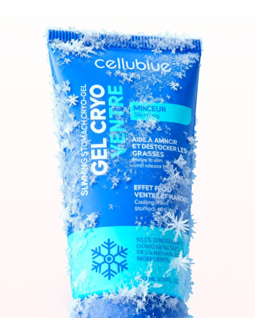 Slider gel cryo ventre Cellublue geste application