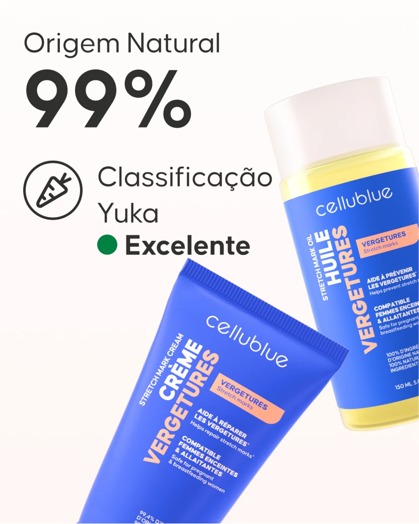 Resultados visíveis do kit anti-estrias Cellublue na pele
