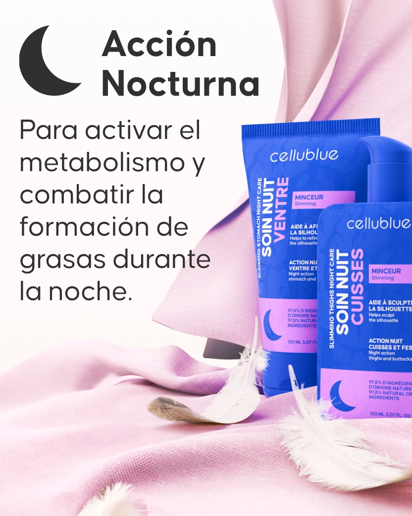 Cremas reductoras del Pack Adelgazante 24h aplicadas en vientre y muslos