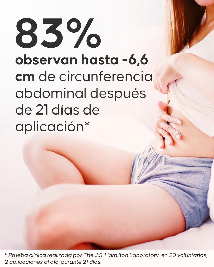 Aplicación del gel cryo Cellublue sobre el vientre