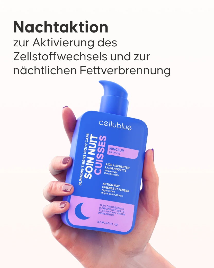 Schlankheits-Nachtcreme Oberschenkel Cellublue Textur und Konsistenz